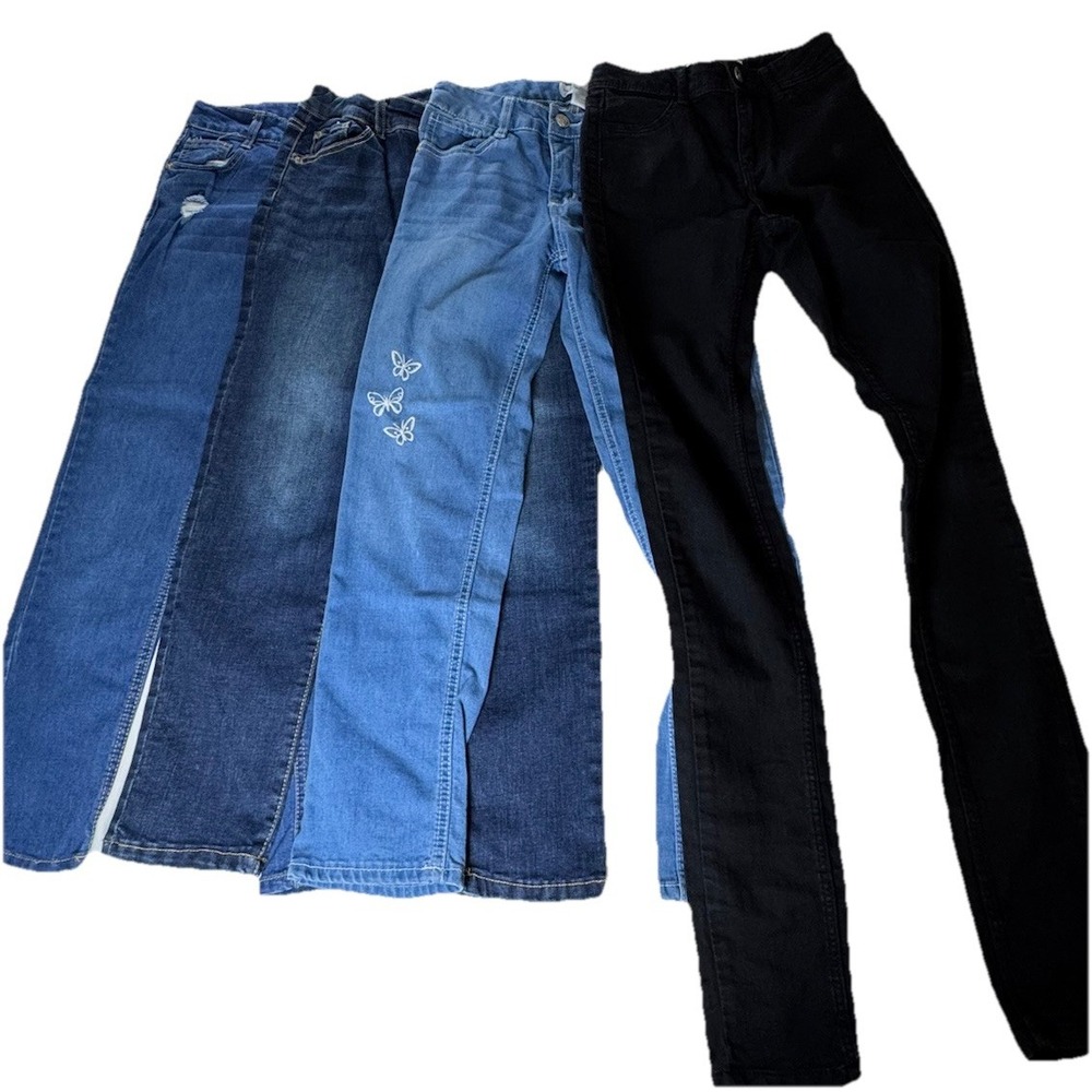Girls Bundle‎ of 4 Pull-On skinny stretchy jeans jegging school uniform pants 10